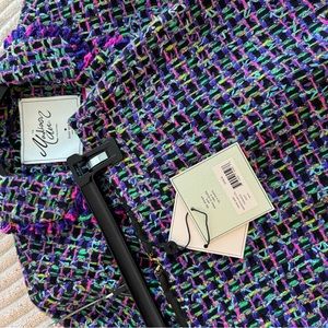 Kate Spade jacket & skirt set - pink & purple multicolor plaid tweed - skirt NWT